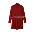 Women's Knitted Mock-Neck High-Low Hem Blouses&Skirt